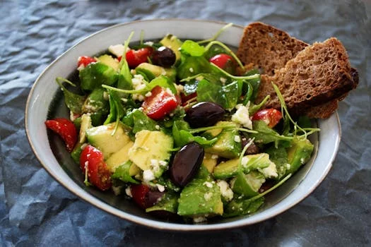 mediterranean salad with olives and feta